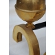 Paire de chenets "Gland" en laiton