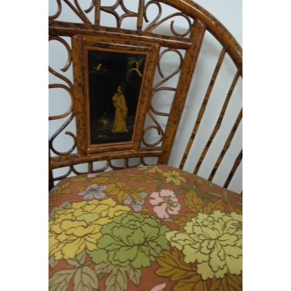 Bamboo armchair with cushion at  Moinat SA  - Antiques and home décor