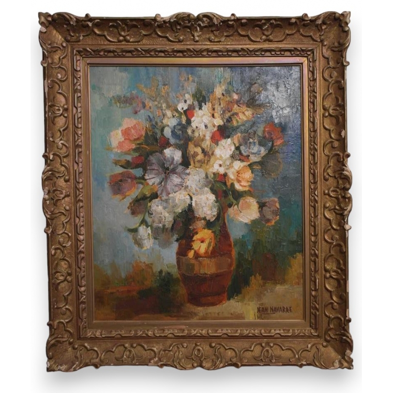 Tableau "Bouquet de fleurs" signé NAVARRE