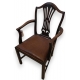 Fauteuil anglais en acajou avec placet