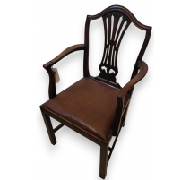 Fauteuil anglais en acajou avec placet