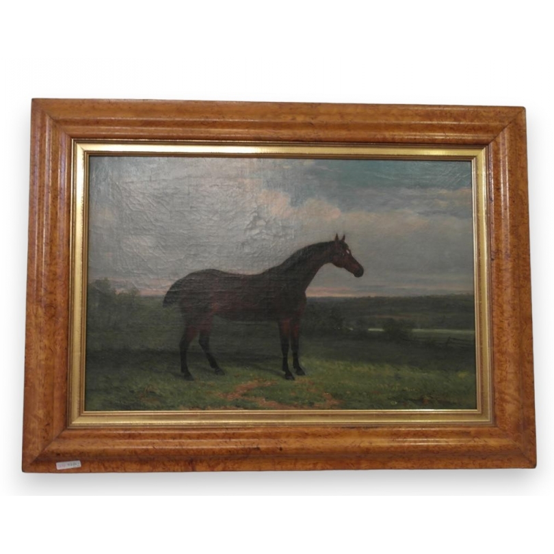 Paintings | Oil on canvas ‘Horse’, wooden frame, Moinat SA  – Antiques and home décor