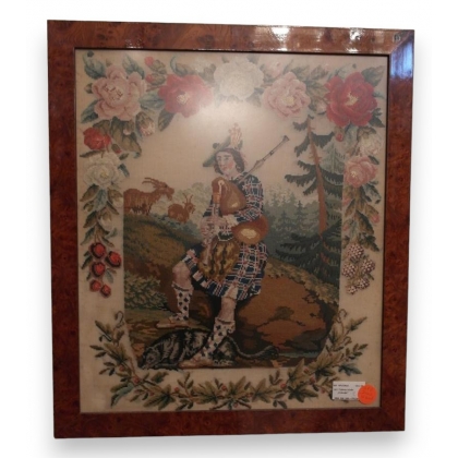  Tableau brodé "écossais" sur  Moinat SA  - Antiquités décoration
