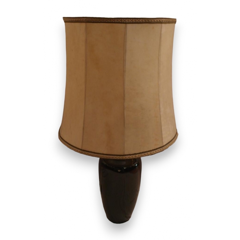 Lampe en porcelaine brune