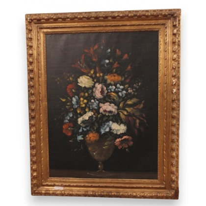 Huile sur toile \"bouquet de fleurs\"
