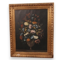 Huile sur toile "bouquet de fleurs"