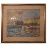 Aquarelle "Vue de la rade de Genève"  sur Moinat SA  - Antiquités décoration -  Gouaches, Aquarelles, Pastels