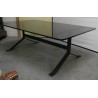  Table basse en fer, plateau en verre sur  Moinat SA  - Antiquités décoration