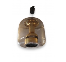 Suspension "cloche" en verre et laiton