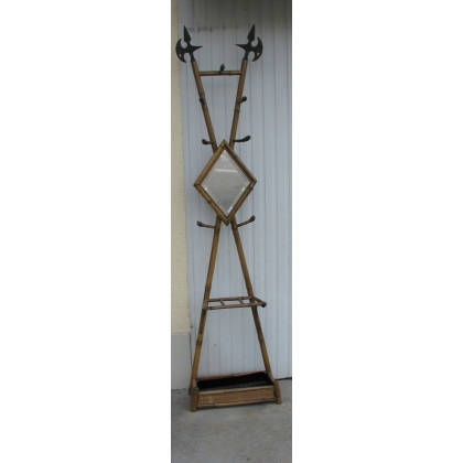 Bamboo coat rack with mirror at  Moinat SA  - Antiques and home décor