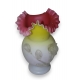 Vase en opaline rose, jaune et blanc