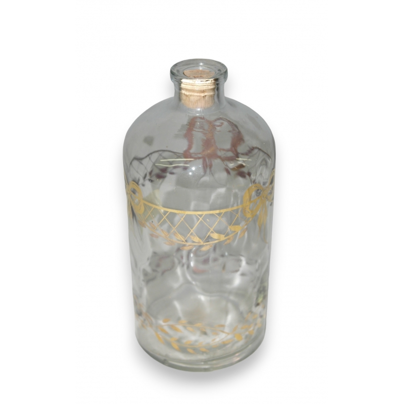 Bouteille à vin, décor doré