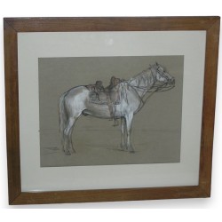 Acuarela «Caballo».  en Moinat SA  - Antigüedades y decoración -  Gouaches, acuarelas, pasteles