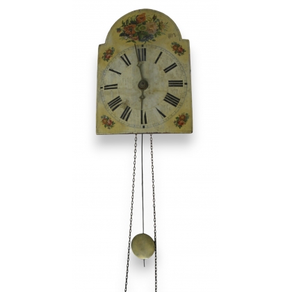 "Black Forest" painted wooden clock by Moinat SA – Antiques and home décor