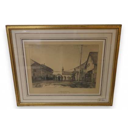 Military engraving "Combremont" No. 1 by Moinat SA – Antiques and decorative items – Engravings, lithographs