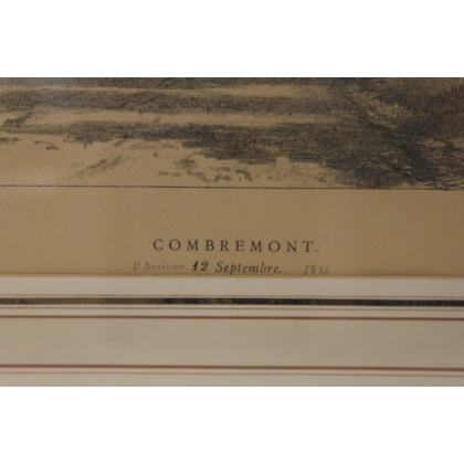Gravure militaire "Combremont" 1e  sur Moinat SA  - Antiquités décoration -  Gravures, Lithos