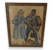 Aquarelle "Costumes de Genève", 1814