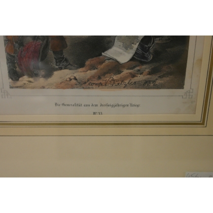 Engraving "Die Generalität aus dem" by Moinat SA – Antiques and decorative items – Engravings, lithographs