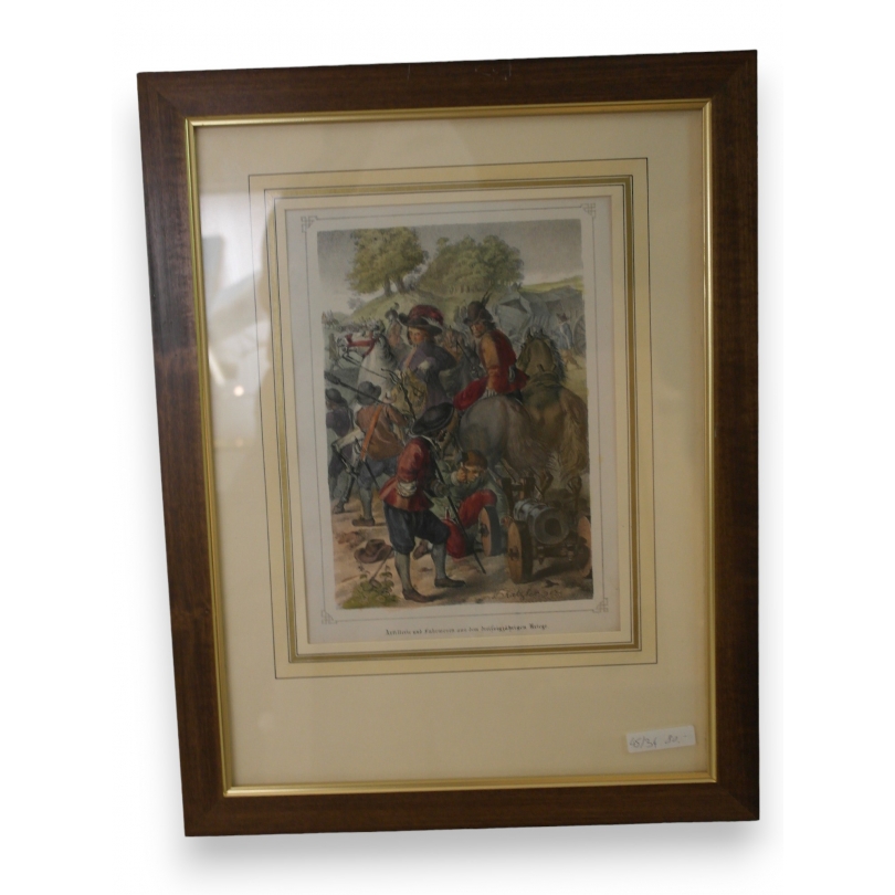 Engraving: "Artillerie und Fuhrwesen aus Moinat SA" – Antiques and decorative items – Engravings, lithographs