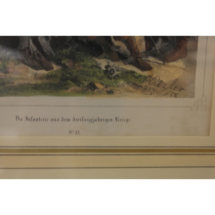 Engraving "Die Infanterie aus dem" by Moinat SA – Antiques and decorative items – Engravings, lithographs