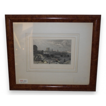 Engraving of ‘Saumur’ by TURNER on Moinat SA  – Antiques and decorative items –  Engravings, lithographs