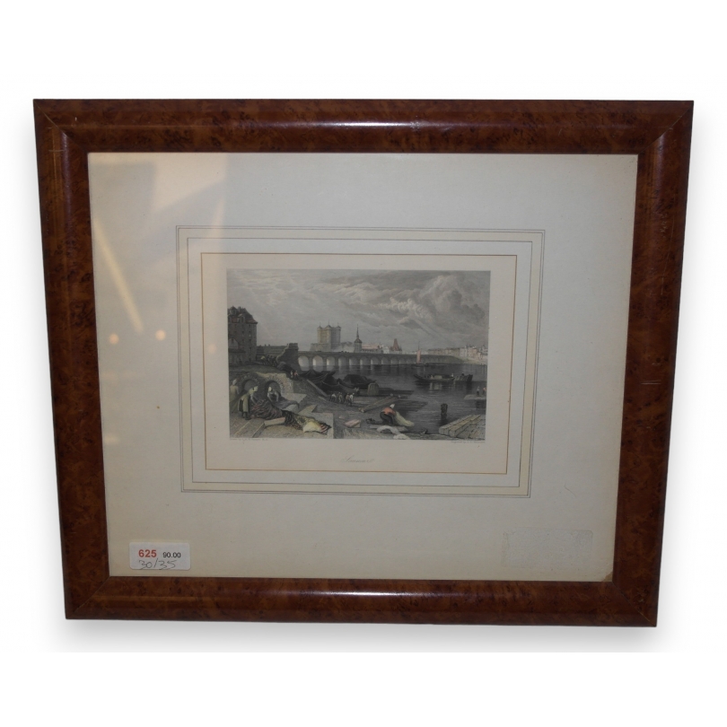 Gravure "Saumur" de TURNER  sur Moinat SA  - Antiquités décoration -  Gravures, Lithos