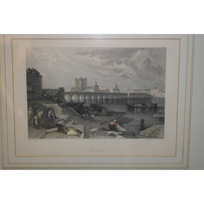 Gravure "Saumur" de TURNER  sur Moinat SA  - Antiquités décoration -  Gravures, Lithos