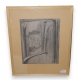 Dessin "Vue d'une fenêtre" signé O. VAUTIER