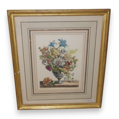 Engraving ‘Bouquet of Flowers’ by DE, from Moinat SA – Antiques and decorative items – Engravings, lithographs