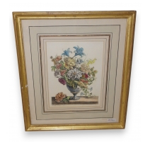 Gravure "Bouquet de fleurs" de DE POILLY