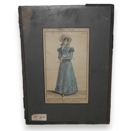 Engraving ‘Parisian Costume 2017’, 1829, by Moinat SA – Antiques and decorative arts – Engravings, lithographs