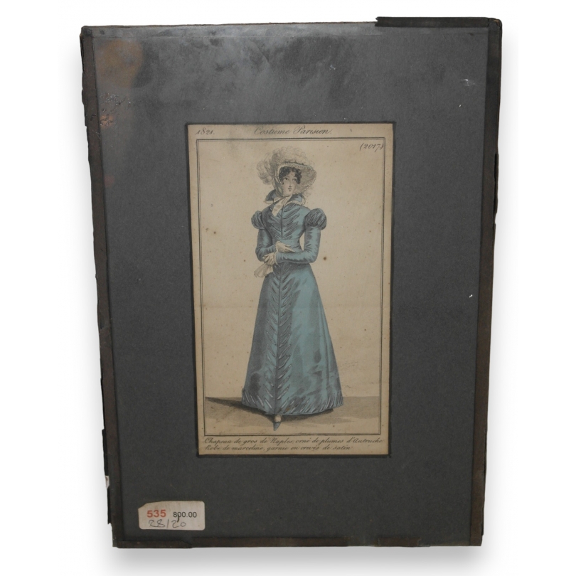 Engraving ‘Parisian Costume 2017’, 1829, by Moinat SA – Antiques and decorative arts – Engravings, lithographs