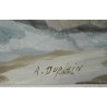 Paintings | Oil on cardboard, ‘River Landscape’, Moinat SA  – Antiques and home décor