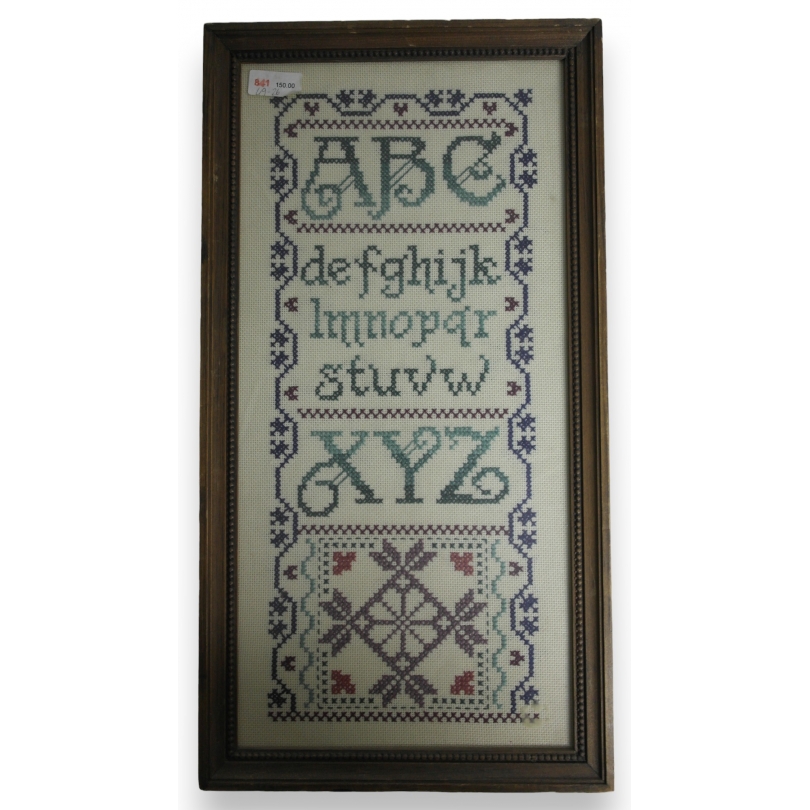  Tableau au point de croix "Alphabet" sur  Moinat SA  - Antiquités décoration