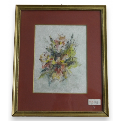 Aquarelle "Bouquet de fleurs"  sur Moinat SA  - Antiquités décoration -  Gouaches, Aquarelles, Pastels