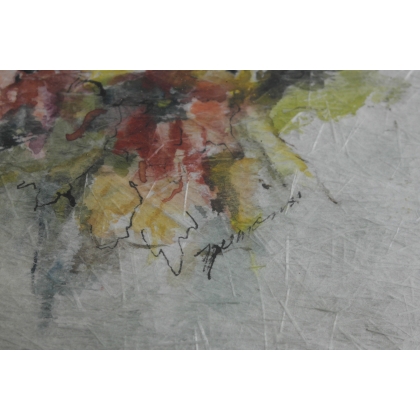 Aquarelle "Bouquet de fleurs"  sur Moinat SA  - Antiquités décoration -  Gouaches, Aquarelles, Pastels