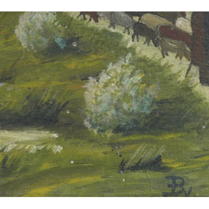 Paintings | Oil on panel "The Approach to Moinat SA  - Antiques and Decor"
