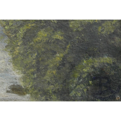 Paintings | Oil on panel ‘Bridge at Binn, Valais’ Moinat SA  – Antiques and home décor