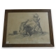 Gravure " Etude de cheval Français
