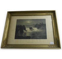 Gravure "Rheinfall" - cadre Empire