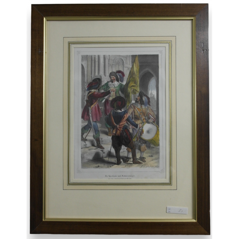 Engraving "Die Spielleute und" by Moinat SA – Antiques and decorative items – Engravings, lithographs