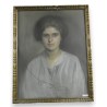  Pastel "Portrait de femme" signé (verre sur  Moinat SA  - Antiquités décoration