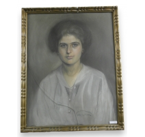 Pastel "Portrait de femme" signé