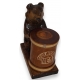 Boite à miel "ours" en bois sculpté,