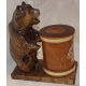 Boite à miel "ours" en bois sculpté,