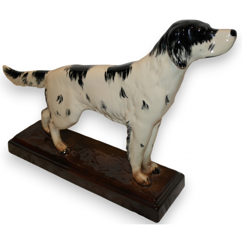 Chien en faïence signé S. RANGONOL