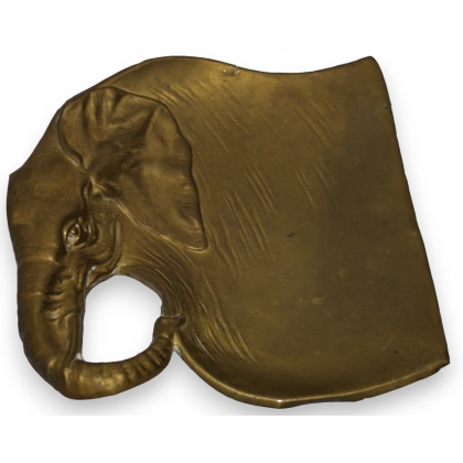 Vide poche en laiton repoussé \"éléphant\"