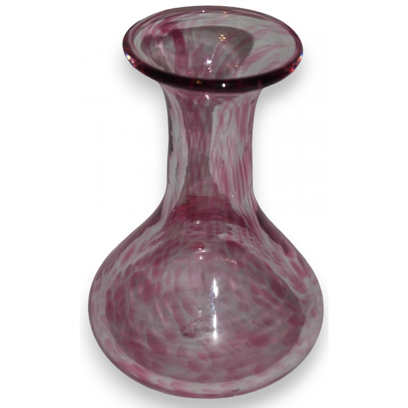Vase en cristal rose signé Michel