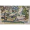 Aquarelle "La Neuveville" signée M.  sur Moinat SA  - Antiquités décoration -  Gouaches, Aquarelles, Pastels