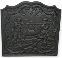 Plaque de cheminée en fonte "Chasseurs"